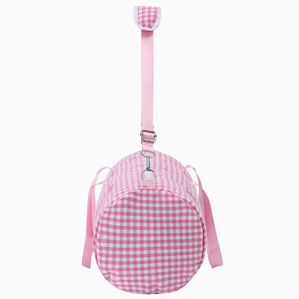 Monoblanks Gingham Canvas Travel Bag Pink