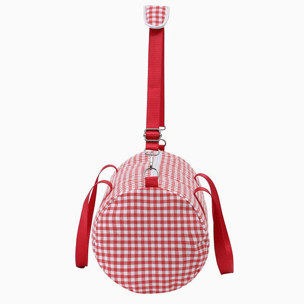 Monoblanks Gingham Canvas Travel Bag Red