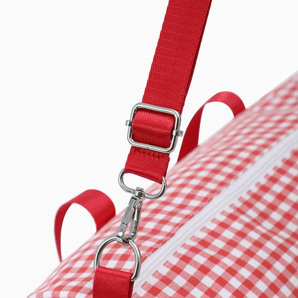 Monoblanks Gingham Canvas Travel Bag Red