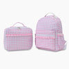 Monoblanks Gingham Kids Backpack Lunch Bag Set Pink