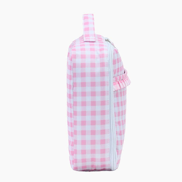 Monoblanks Design Your Own Customizable Gingham Kids Lunch Bag Pink