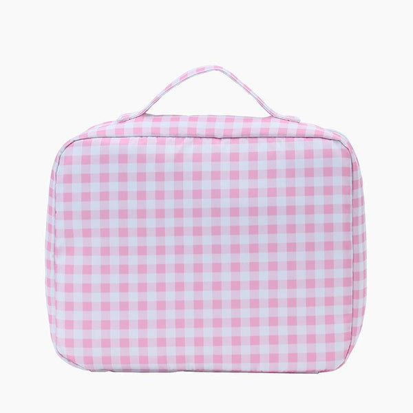 Monoblanks Design Your Own Customizable Gingham Kids Lunch Bag Pink