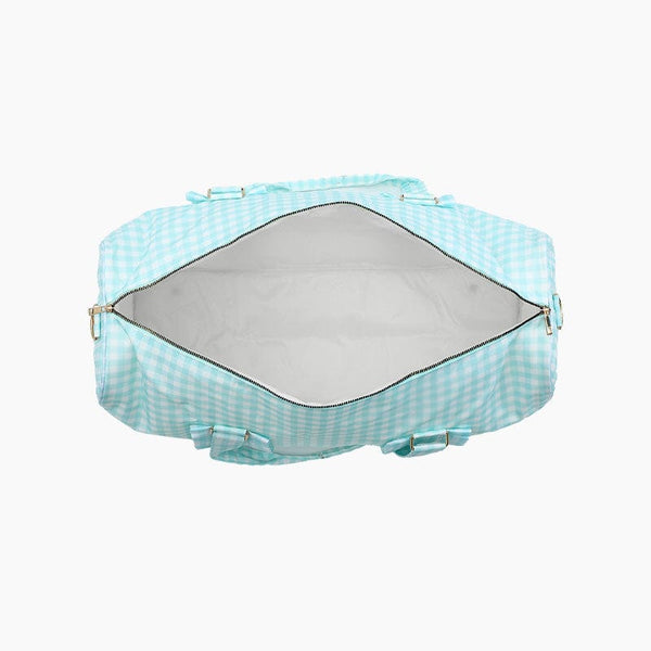 Monoblanks Gingham Lace Duffel Bag Cyan