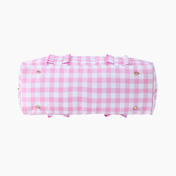 Monoblanks Gingham Lace Duffel Bag Pink