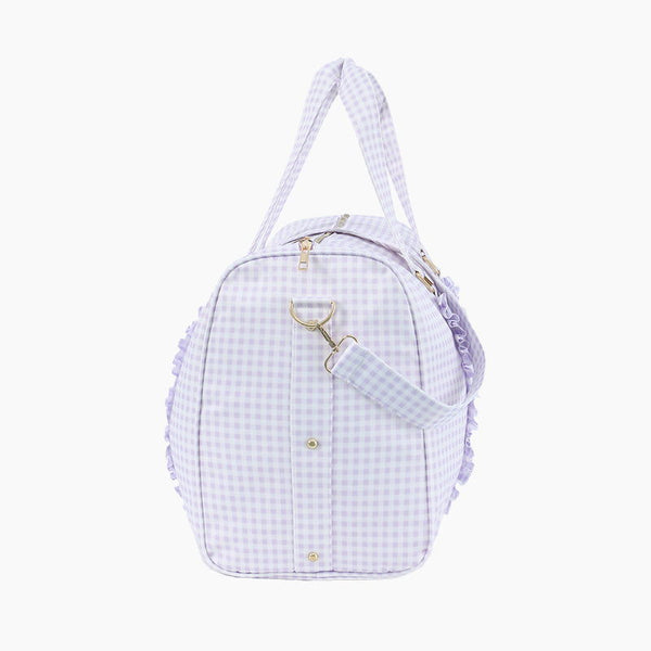 Monoblanks Gingham Lace Duffel Bag Lavender