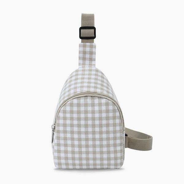 Monoblanks Kids Gingham Chest Bag Khaki