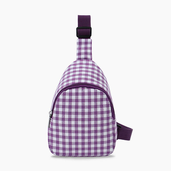 Monoblanks Kids Gingham Chest Bag Purple