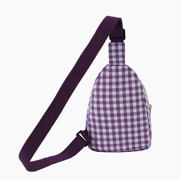 Monoblanks Kids Gingham Chest Bag Purple