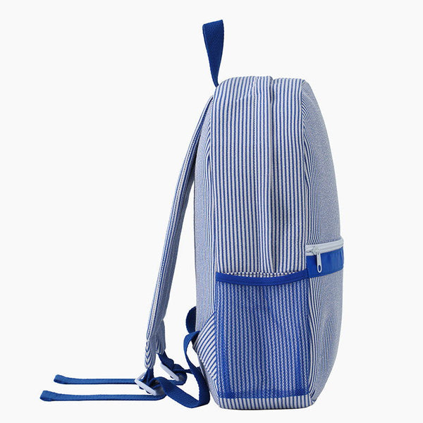 Monoblanks Kids Stripes Seersucker Backpack Blue