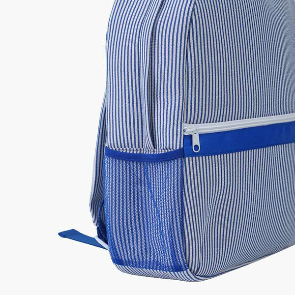 Monoblanks Kids Stripes Seersucker Backpack Blue