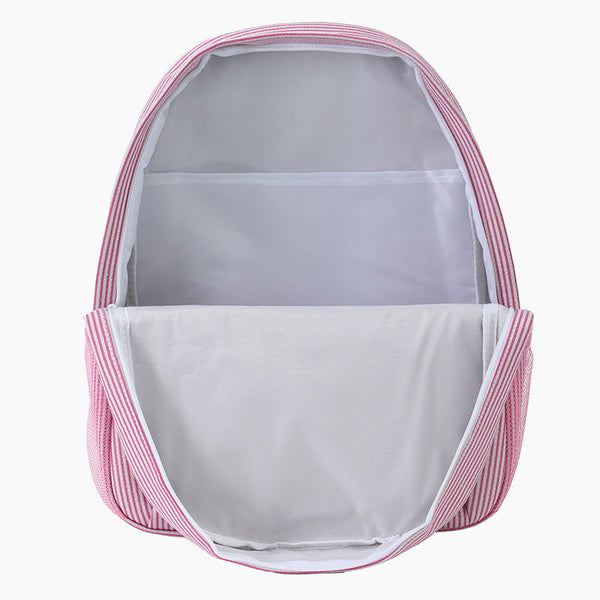 Monoblanks Kids Stripes Seersucker Backpack HotPink