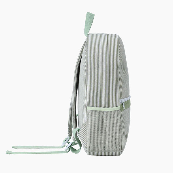 Monoblanks Kids Stripes Seersucker Backpack LightGreen