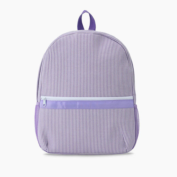 Monoblanks Design Your Own Customizable Kids Stripes Seersucker Backpack LightPurple