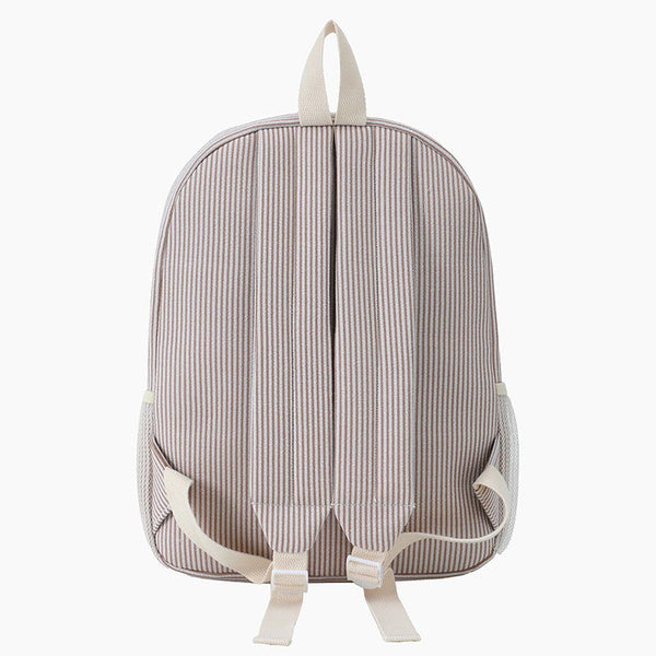 Monoblanks Kids Stripes Seersucker Backpack Mocha