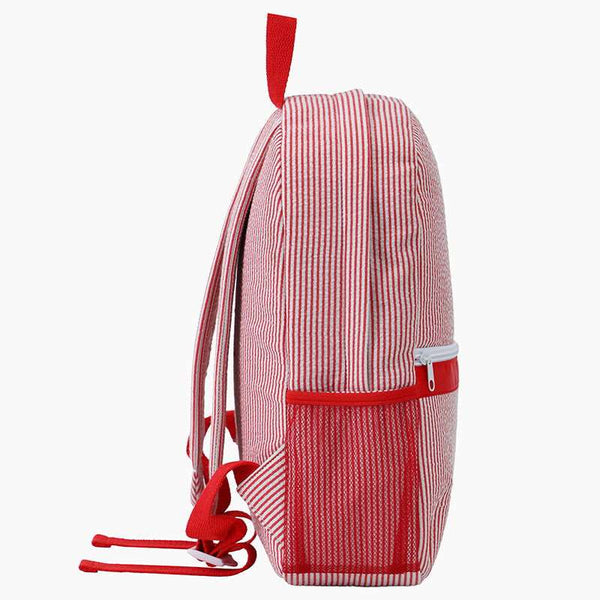 Monoblanks Kids Stripes Seersucker Backpack Red