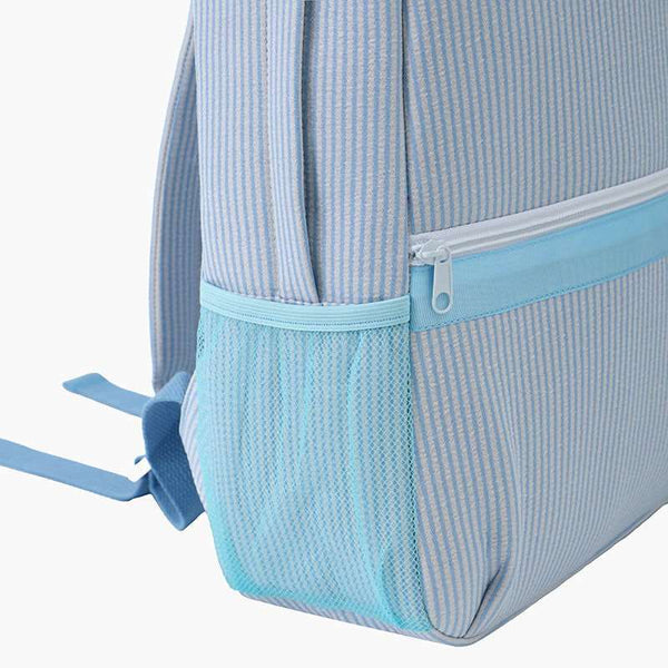 Monoblanks Kids Stripes Seersucker Backpack SkyBlue