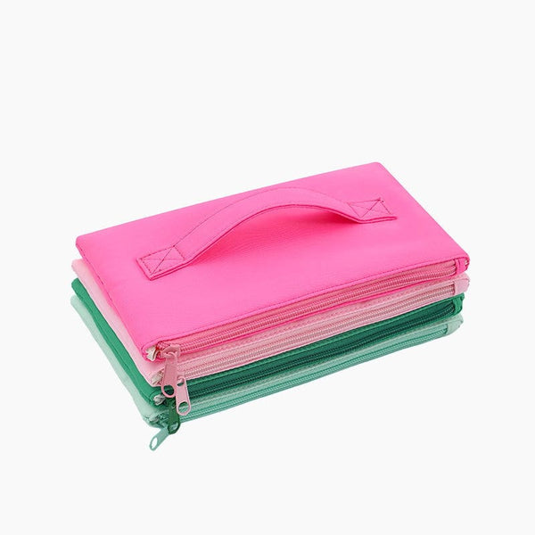 Monoblanks Ladies Fold Makeup Bag Cyan-Green-Pink-Magenta