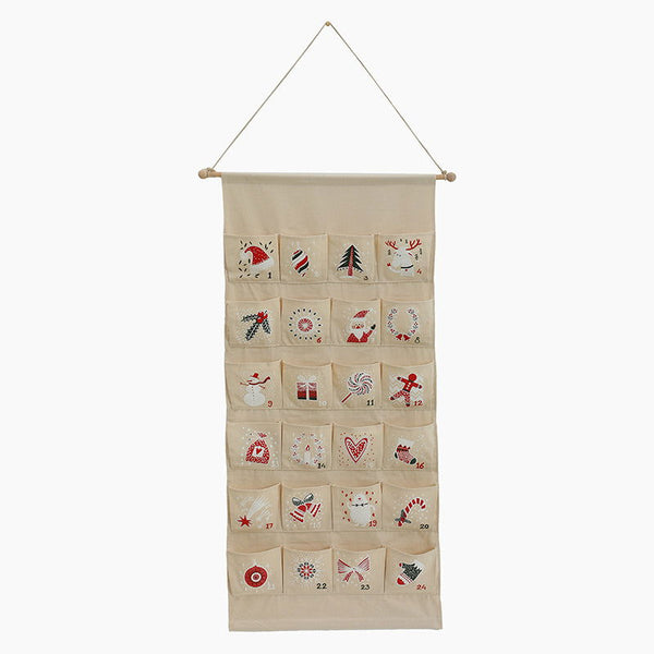 Monoblanks Customizable Pattern Christmas Advent Calendar With Pockets Khaki