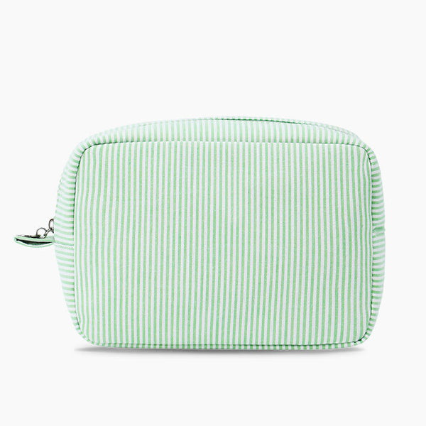 Monoblanks Design Your Own Customizable Seersucker Stripe Makeup Bag Green