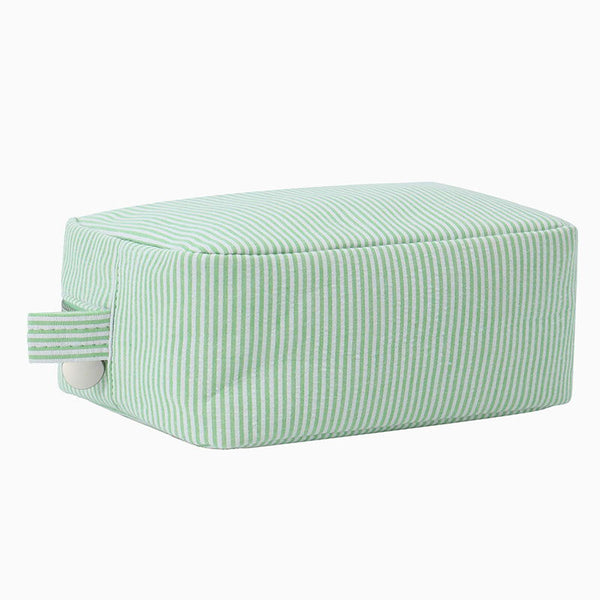 Monoblanks Seersucker Stripe Makeup Bag Green