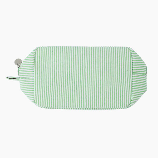 Monoblanks Seersucker Stripe Makeup Bag Green