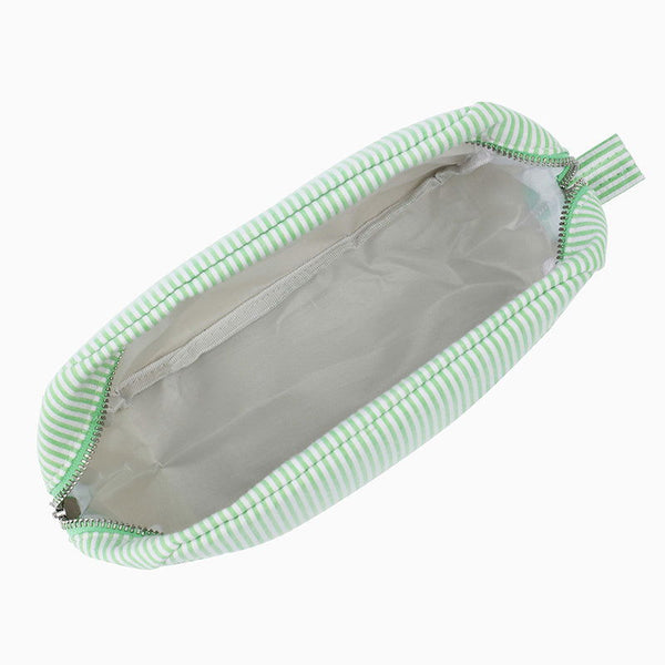 Monoblanks Seersucker Stripe Makeup Bag Green