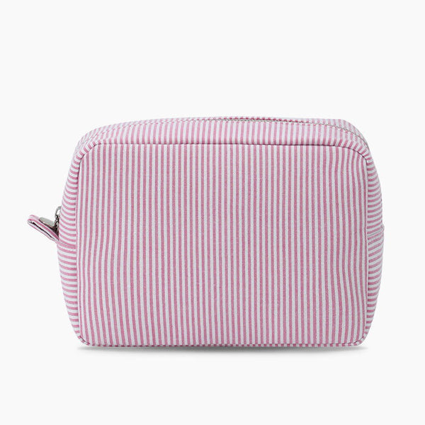 Monoblanks Design Your Own Customizable Seersucker Stripe Makeup Bag Pink