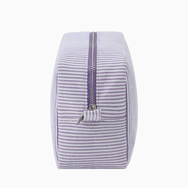 Monoblanks Seersucker Stripe Makeup Bag Purple