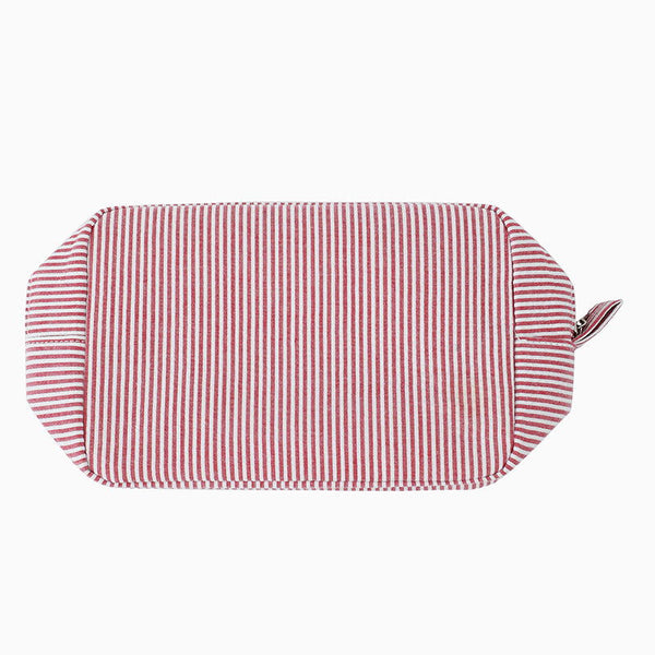 Monoblanks Seersucker Stripe Makeup Bag Red