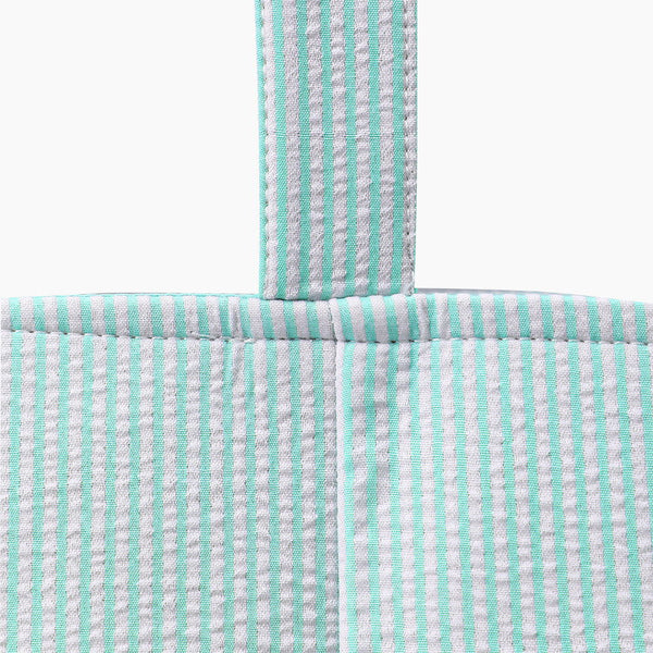 Monoblanks Seersucker Stripes Bucket Bag Cyan