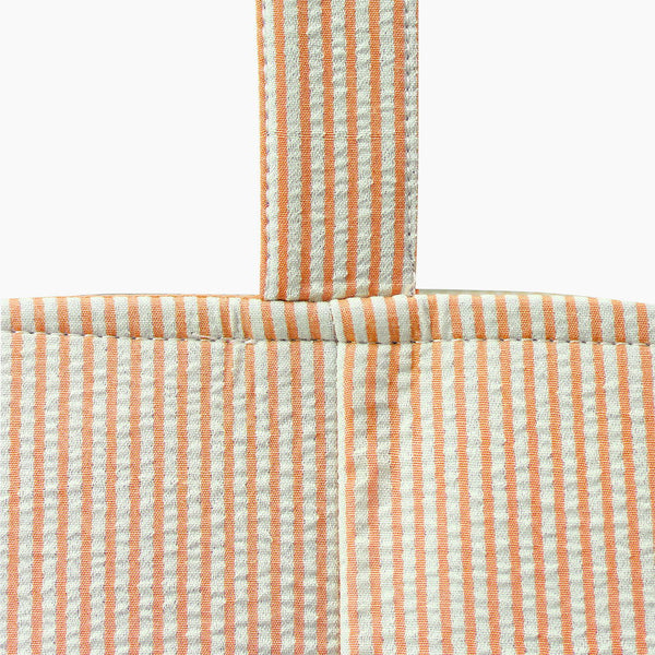 Monoblanks Seersucker Stripes Bucket Bag Orange