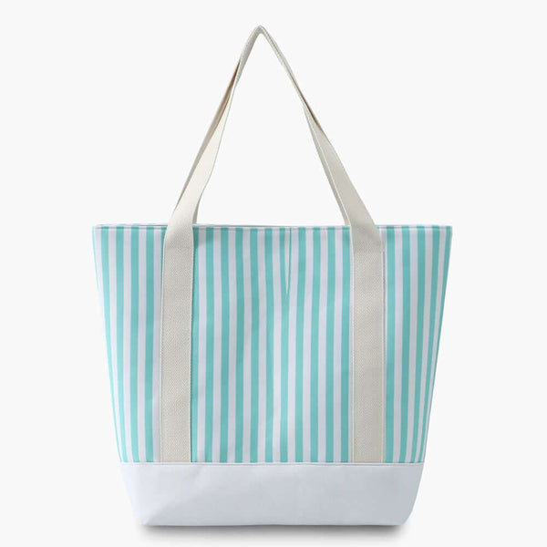 Custom Patches & Embroidery - Shopping Canvas Striped Tote Bag