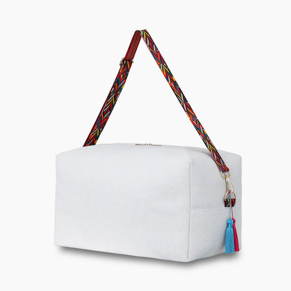 Monoblanks Design Your Own Customizable Terry Cloth Duffel Bag White