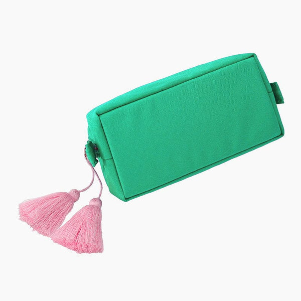 Monoblanks Triangle Fringe Makeup Bag Green