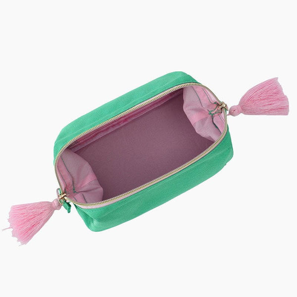 Monoblanks Triangle Fringe Makeup Bag Green