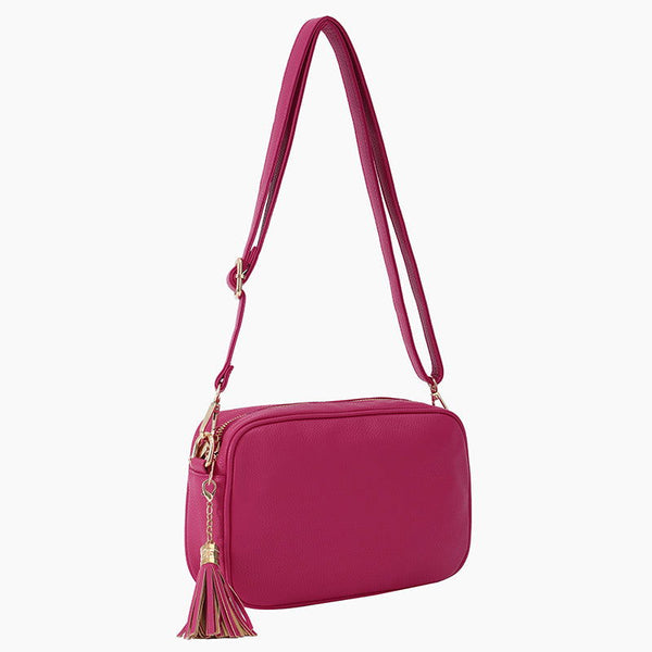 Monoblanks Women Leather Crossbody Sling Bag Magenta