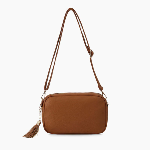 Monoblanks Design Your Own Customizable Leather Crossbody Sling Bag SaddleBrown