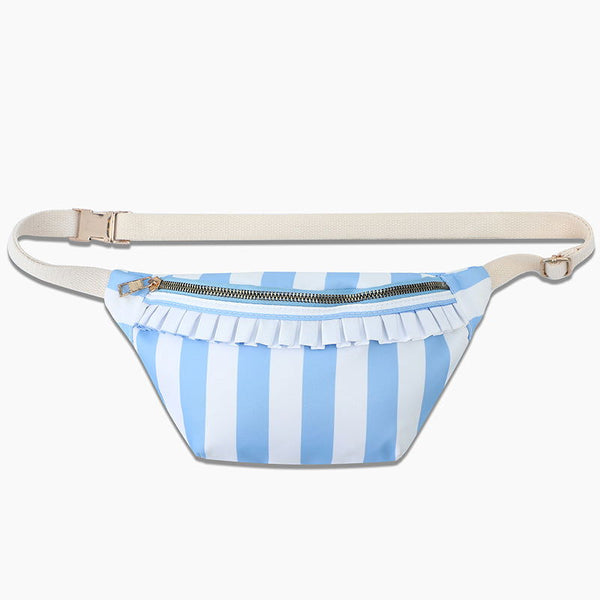 Monoblanks Design Your Own Customizable Ruffle Waist Fanny Pack Blue