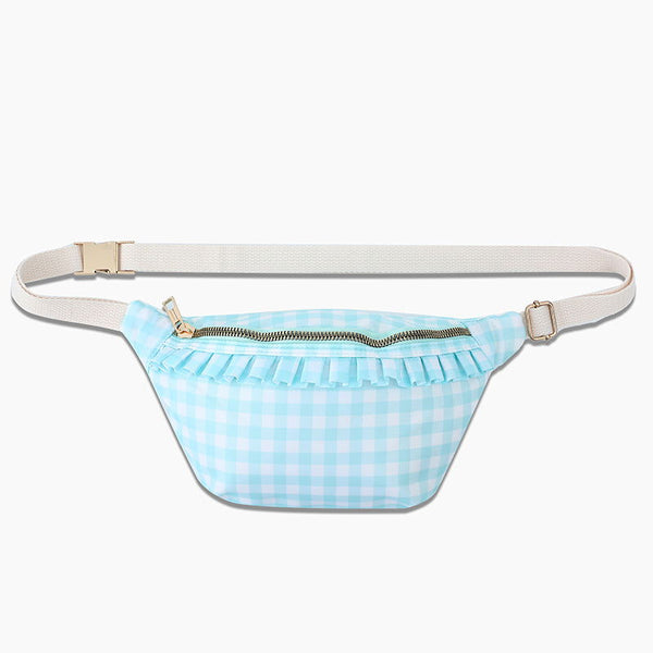 Monoblanks Design Your Own Customizable Ruffle Waist Fanny Pack Cyan