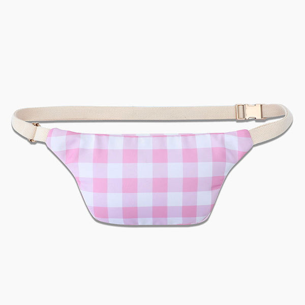 Monoblanks Women Ruffle Waist Fanny Pack Pink