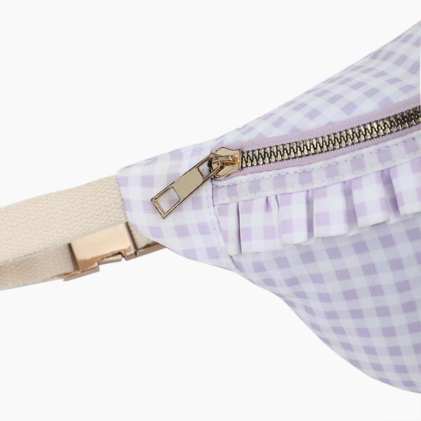 Monoblanks Women Ruffle Waist Fanny Pack Purple