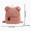 Cute Cartoon Plush Bear Mini Backpack Pink